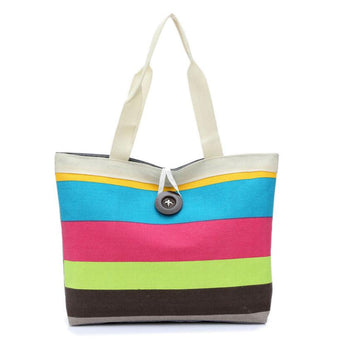 Colored Stripes Lady Shoulder Bag