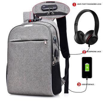 Anti-theft USB Charging Business Backpack Password Lock