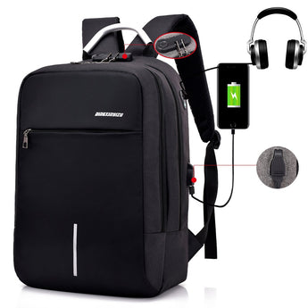 Water Resistant Anti-theft Business Laptop Backpack with USB Charging Port & Lock