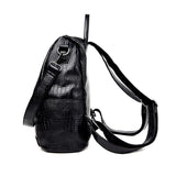 Crocodile Style Zip Shoulder Bag