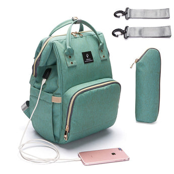 2018 Baby Diaper Bag With USB Interface Large Capacity Waterproof Nappy Bag Kits Mummy Maternity Travel Backpack Nursing Handbag
