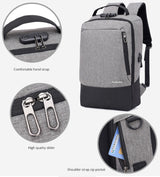 Fashion men 15.6 inch usb charging anti theft business laptop backpack