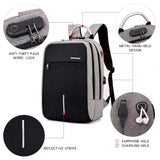 Water Resistant Anti-theft Business Laptop Backpack with USB Charging Port & Lock