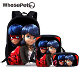 WHOSEPET 3Pcs/Set Printing School Bags For Kids